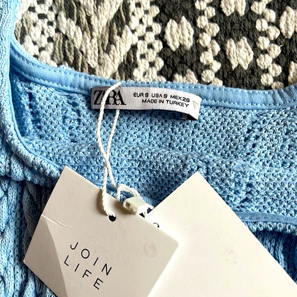 NWT ZARA Crochet Knit Top S - Picture 4 of 5